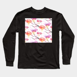 Sakura fan pattern Long Sleeve T-Shirt